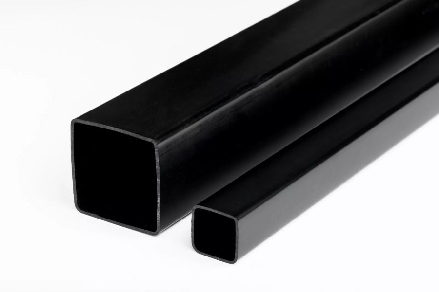 Plastic Box Section Square Tube - 1m & 2.5m Length â€“ Black & White Durable PVC
