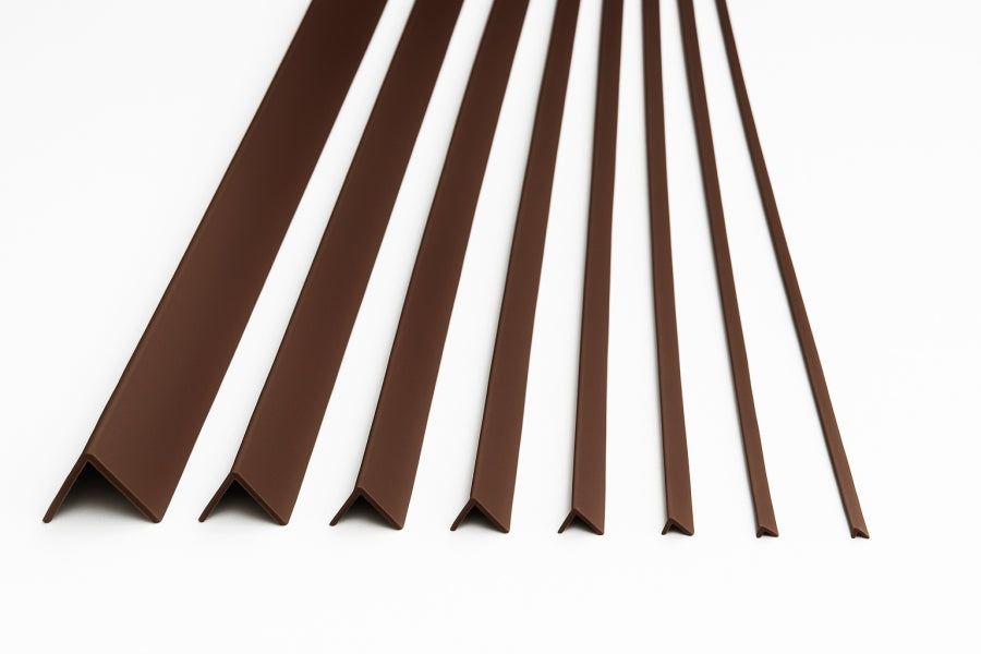 1m & 2.48m Length â€“ Brown PVC Corner Angle Trim 90Â° Plastic Edge Protector