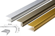 Aluminium Bullnose Stair Nosing 50mm x 30mm Curved Step Edge Trim in Silver, Gold and Champagne