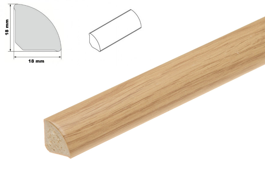 uPVC 18 MM Scotia Skirting Board 1 M & 2.5 M Length Quadrant Trim Moulding Decorative Flooring Edge Beading Strip