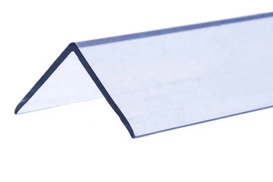 1m & 2.44m Length â€“ Clear PVC Corner Angle Trim Transparent Plastic 90Â° Edge Protector