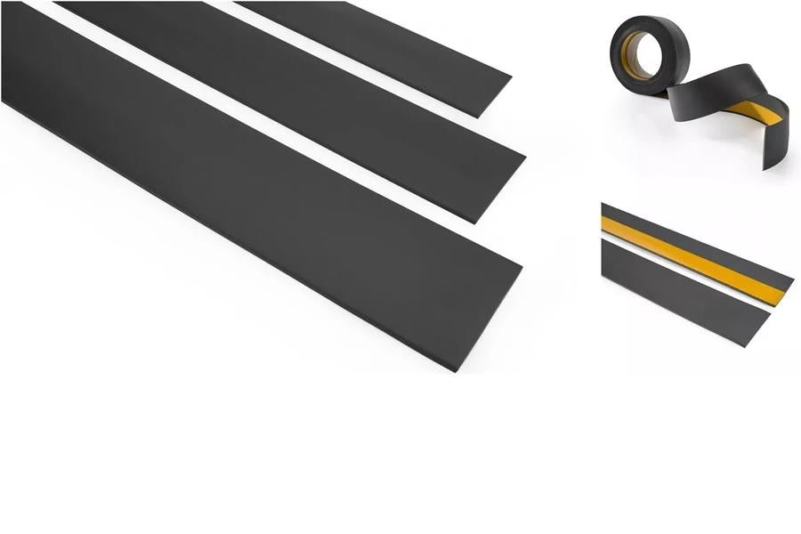 5m Length â€“ Self-Adhesive PVC Cover Strip Flat Bar Black White Anthracite Plastic Roll