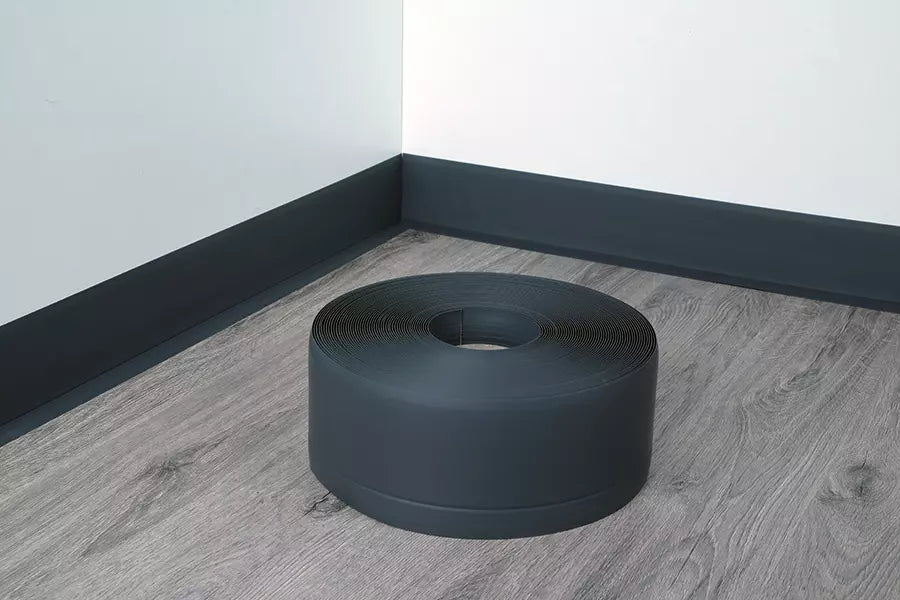 Flexible PVC Skirting Board 100x25 MM x 10 M Length Soft Trim Strip for Floor & Wall Edge Finishing