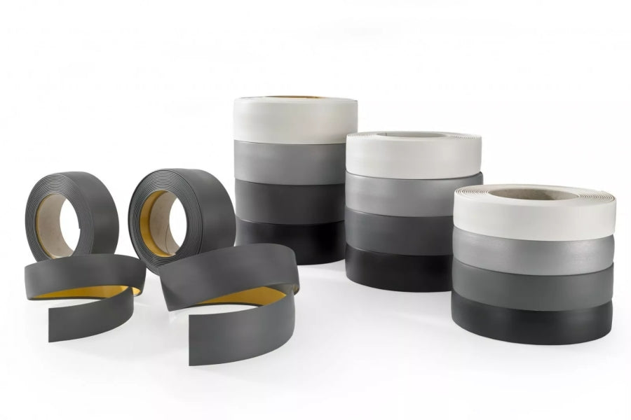 5m Length â€“ Self-Adhesive PVC Cover Strip Flat Bar Black White Anthracite Plastic Roll