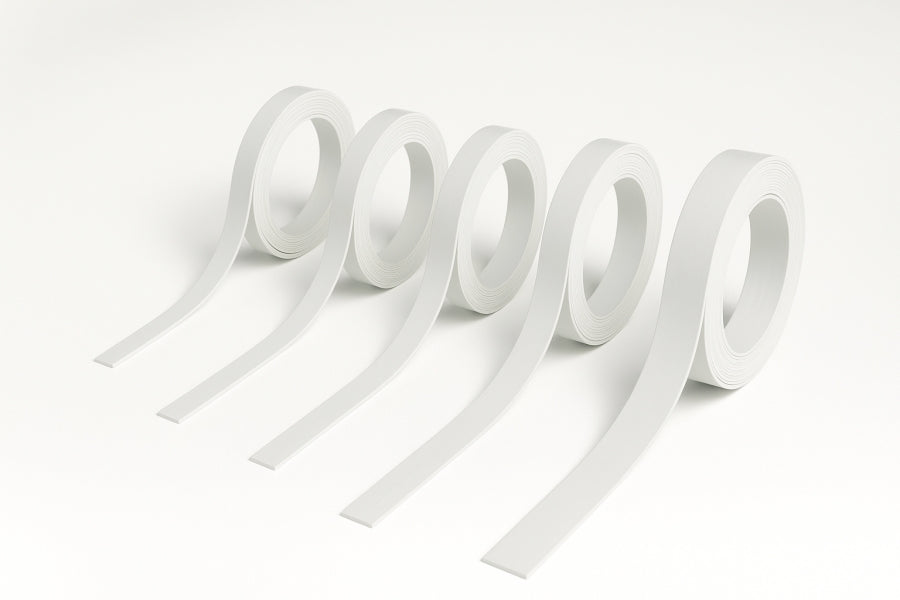 6m Length â€“ White PVC Flat Architrave Trim Plastic Bar Strip Roll Various Sizes