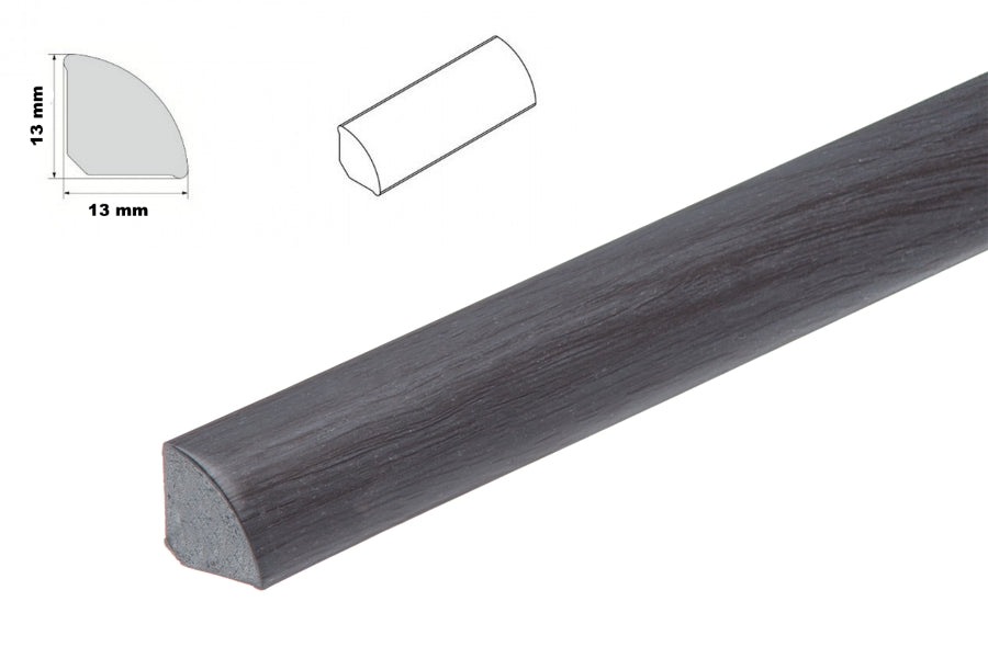 1m & 2.5m Length â€“ uPVC 13mm Quadrant Trim Moulding Decorative Flooring Window Edge Beading Worktop Strip