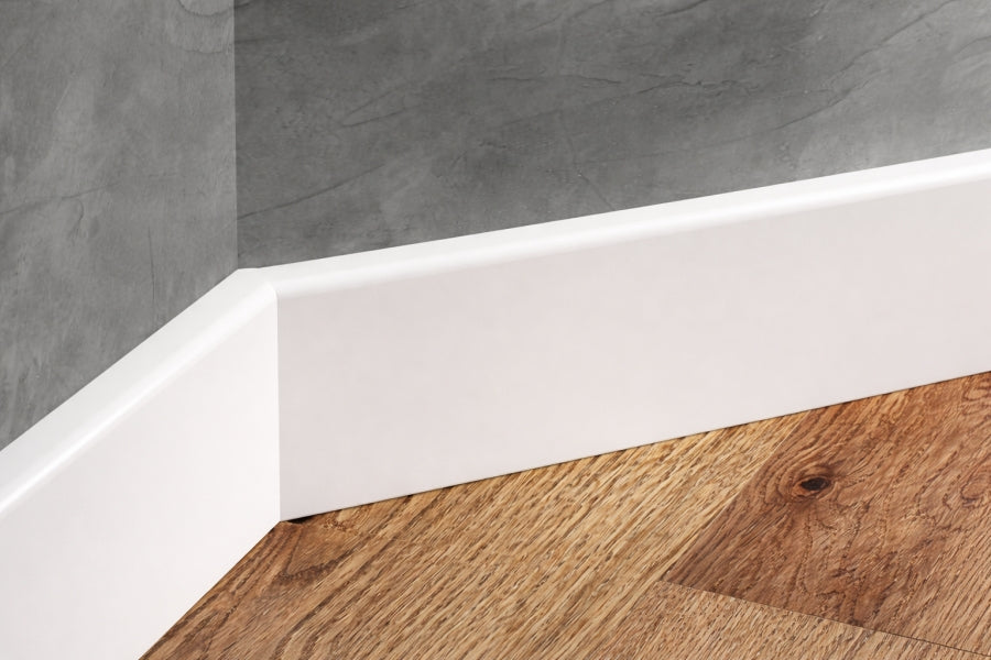 80 MM x 15 MM x 2200 MM Length â€“ PVC Skirting Board -White / Black / Cashmere- Status Line