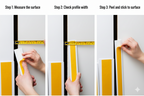 1m Length â€“ Self Adhesive PVC Flat Bar Cover Strip Black White Plastic - ER-Flat