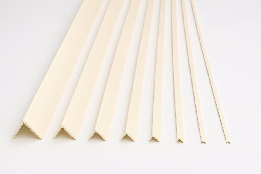 1m & 2.48m Length â€“ Ivory PVC Corner Angle Trim 90Â° Plastic Edge Protector