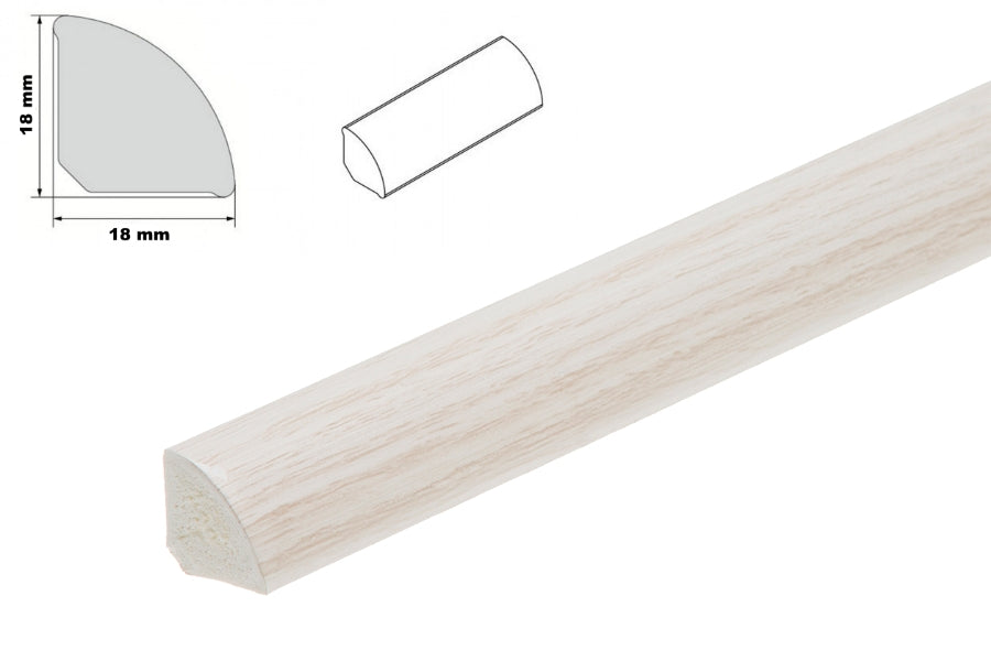 uPVC 18 MM Scotia Skirting Board 1 M & 2.5 M Length Quadrant Trim Moulding Decorative Flooring Edge Beading Strip