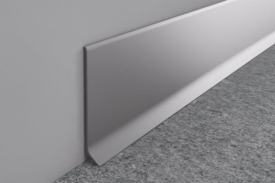 Aluminium Skirting Board 100 MM x 2500 MM Length Anodised Silver Trim Profile LP100