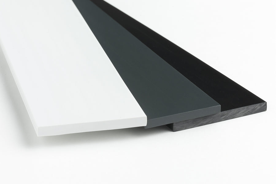 1m & 2.5m Length â€“ PVC Plastic Flat Bar Black White Anthracite Strip TW
