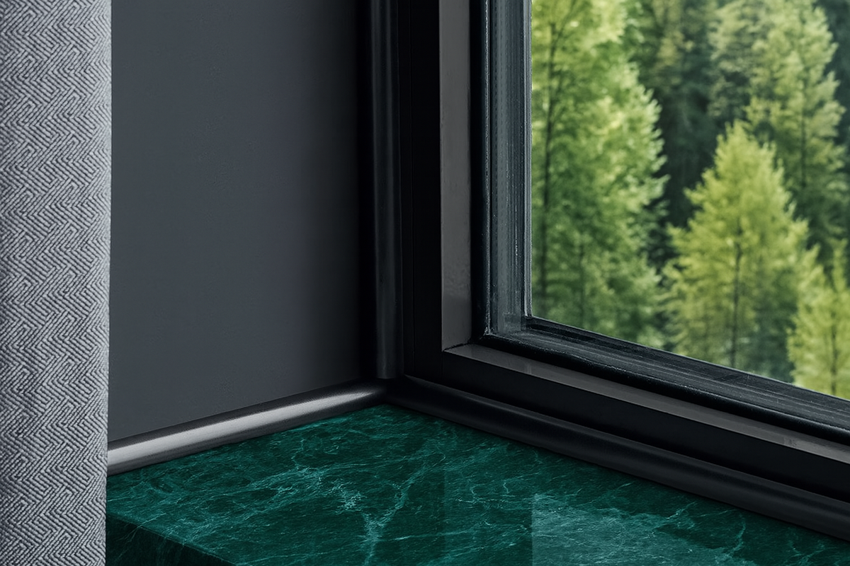 1m & 2.5m Length â€“ uPVC 18mm Quadrant Trim Moulding Decorative Flooring Window Edge Beading Worktop Strip