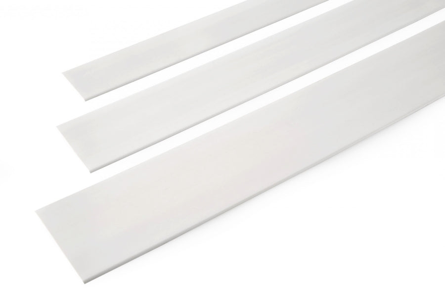 6m Length â€“ White PVC Flat Architrave Trim Plastic Bar Strip Roll Various Sizes