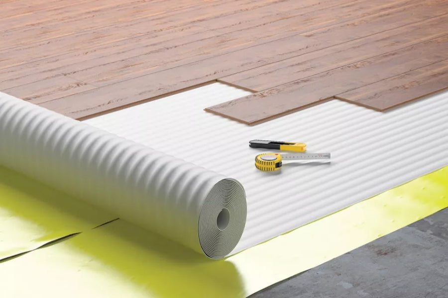 Acoustic Underlay Roll 2 MM Thick White 10 mÂ² to 25 mÂ² Soundproof Laminate Wood Flooring