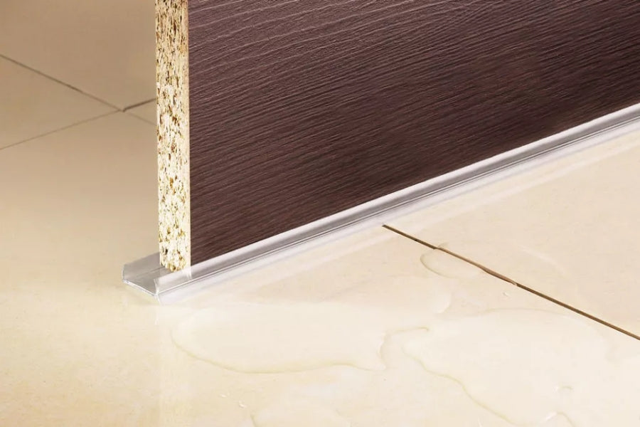 PVC Plinth Sealing Strip Transparent 16â€“18mm Kickboard Trim for MDF Panels 1m & 2.5m