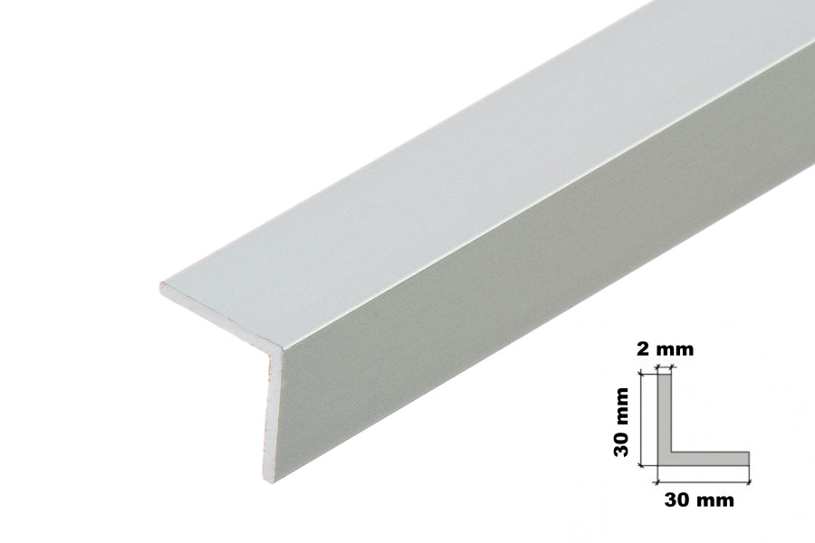 Anodised Aluminium Extruded Angle Corner 1 M / 39.37" Length Silver & Gold