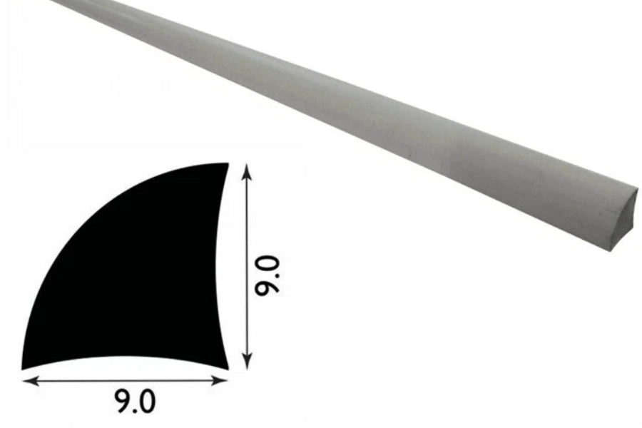 1m & 2.44m Length â€“ uPVC 9mm Quadrant Trim Moulding Decorative Flooring Window Edge Beading Worktop Strip
