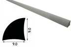 1m & 2.44m Length â€“ uPVC 9mm Quadrant Trim Moulding Decorative Flooring Window Edge Beading Worktop Strip