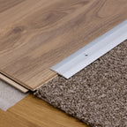 Aluminium Door Threshold Strip 38 MM x 1 M & 2 M Length Carpet to Lamnate Anodised Screw-Fix Silver & Gold - LPOR