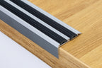 Aluminium Stair Nosing with Rubber Insert 35 MM x 19 MM x 1 M 2 M & 2.5 M Length Anodised Silver Gold Champagne - LSSZG