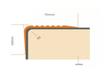 Non Slip PVC Rubber Stair Nosing 70 MM x 40 MM x 1.18 M Length RGPD