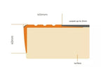 Non Slip PVC Stair Nosing Rubber with Glow Strip 40 MM x 40 MM x 1.18 M Length RDFL