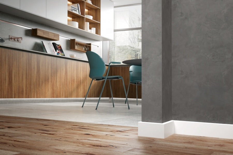 80 MM x 15 MM x 2200 MM Length â€“ PVC Skirting Board -White / Black / Cashmere- Status Line