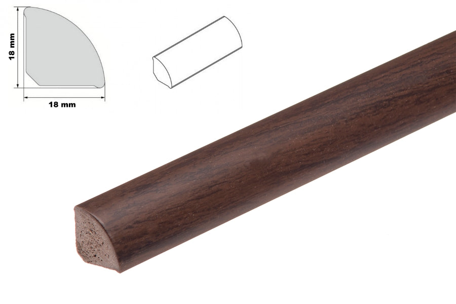 1m & 2.5m Length â€“ uPVC 18mm Quadrant Trim Moulding Decorative Flooring Window Edge Beading Worktop Strip
