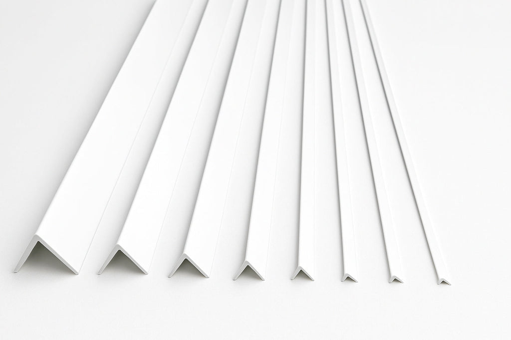 1m & 2.48m Length â€“ White PVC Corner Angle Trim 90Â° Plastic Equal & Unequal Edge Protector