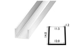 PVC U Channel Profile Edge Trim 1 M / 39.37 Inch Length Black & White Rigid Plastic TW