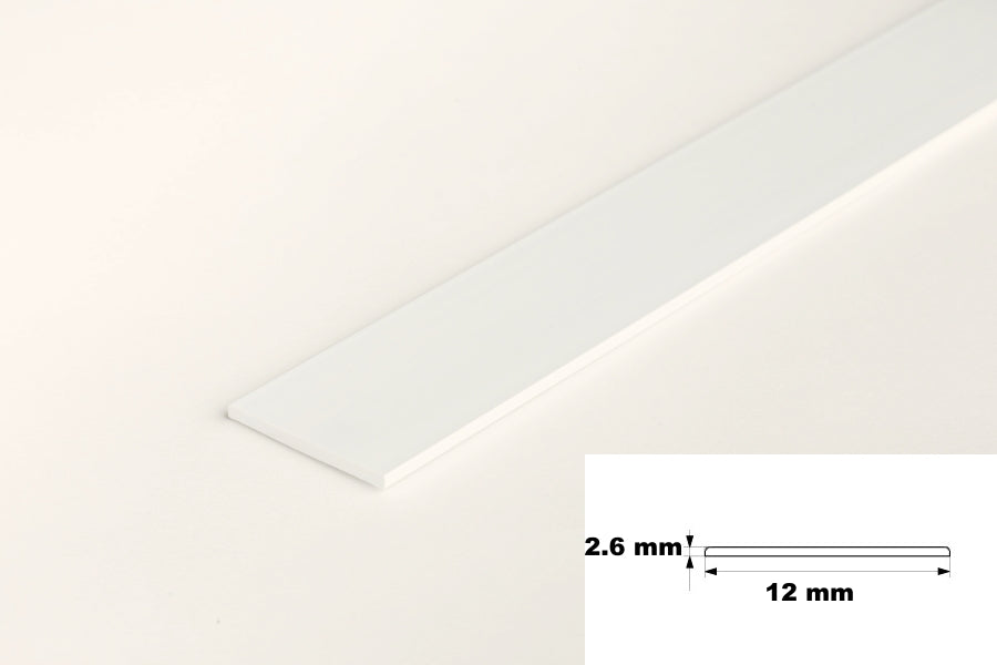 1m & 2.5m Length â€“ PVC Plastic Flat Bar Black White Anthracite Strip TW