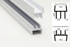 Clip-On Vivarium Glass Runners Track Double Channel 4 MM x 610 MM 910 MM & 2440 MM Length Top & Bottom for 15/18 MM Board