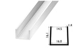 PVC U Channel Profile Edge Trim 1 M / 39.37 Inch Length Black & White Rigid Plastic TW