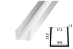 PVC U Channel Profile Edge Trim 1 M / 39.37 Inch Length Black & White Rigid Plastic TW