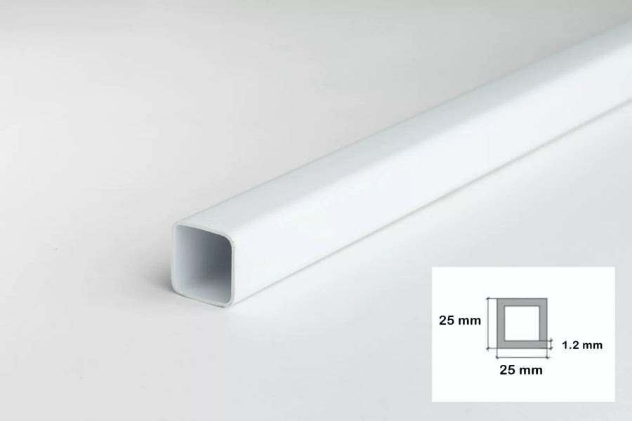 Plastic Box Section Square Tube - 1m & 2.5m Length â€“ Black & White Durable PVC