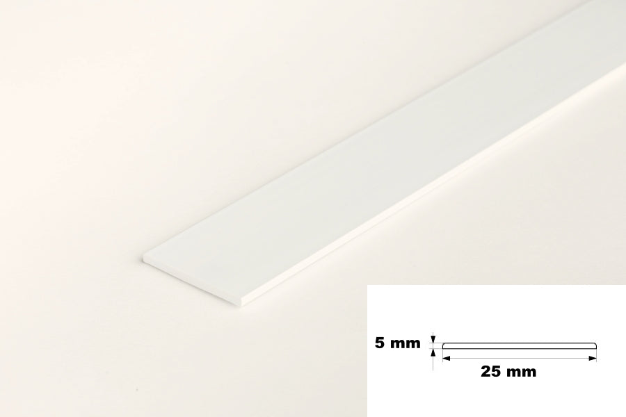1m & 2.5m Length â€“ PVC Plastic Flat Bar Black White Anthracite Strip TW