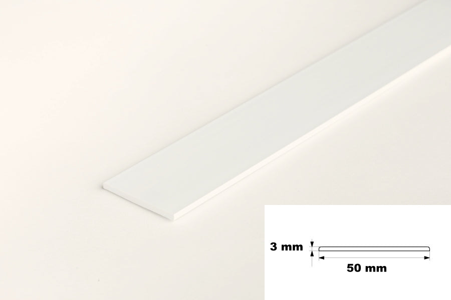 1m & 2.5m Length â€“ PVC Plastic Flat Bar Black White Anthracite Strip TW