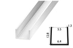 PVC U Channel Profile Edge Trim 1 M / 39.37 Inch Length Black & White Rigid Plastic TW