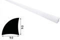 1m & 2.44m Length â€“ uPVC 9mm Quadrant Trim Moulding Decorative Flooring Window Edge Beading Worktop Strip