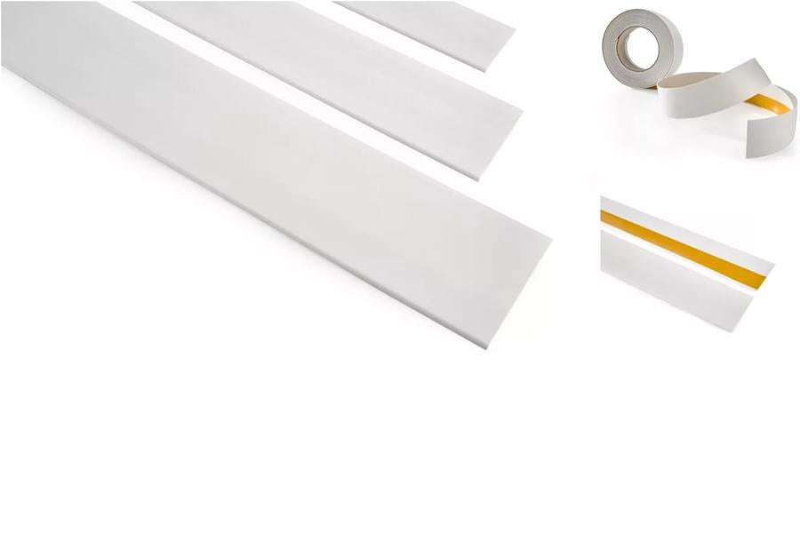 5m Length â€“ Self-Adhesive PVC Cover Strip Flat Bar Black White Anthracite Plastic Roll