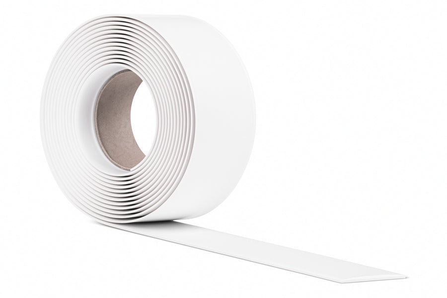 6m Length â€“ White PVC Flat Architrave Trim Plastic Bar Strip Roll Various Sizes