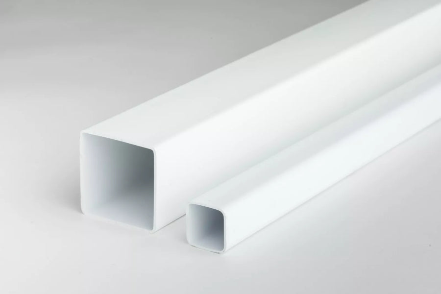 Plastic Box Section Square Tube - 1m & 2.5m Length â€“ Black & White Durable PVC