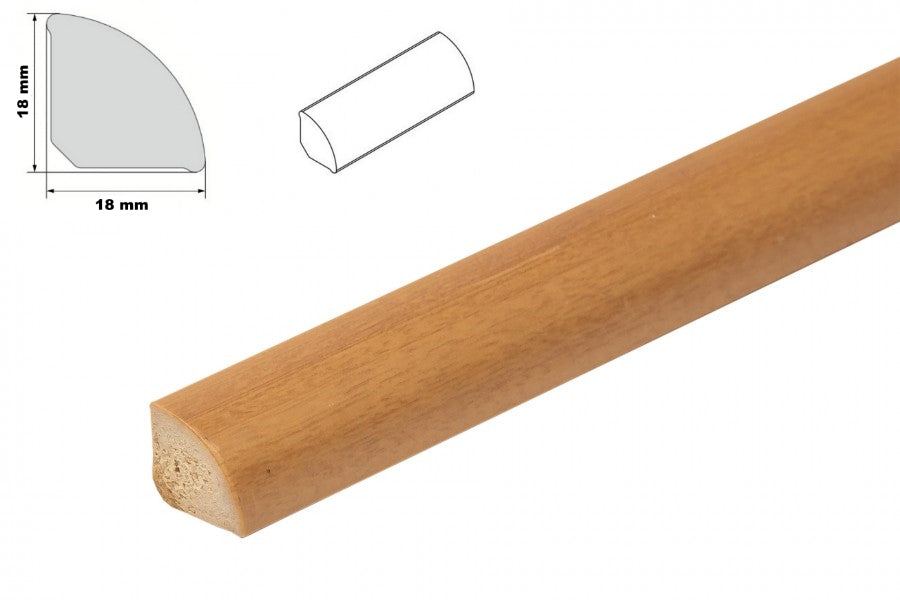 1m & 2.5m Length â€“ uPVC 18mm Quadrant Trim Moulding Decorative Flooring Window Edge Beading Worktop Strip