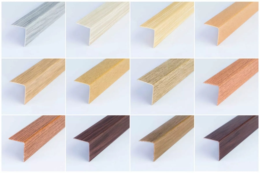 2.5m Length â€“ Wood Effect PVC Corner Angle Trim 90Â° Plastic Edge Protector Moulding