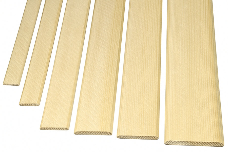 Flat Wood Beading Trim â€“ Pine Flat Moulding Bar -  1m & 2.4m